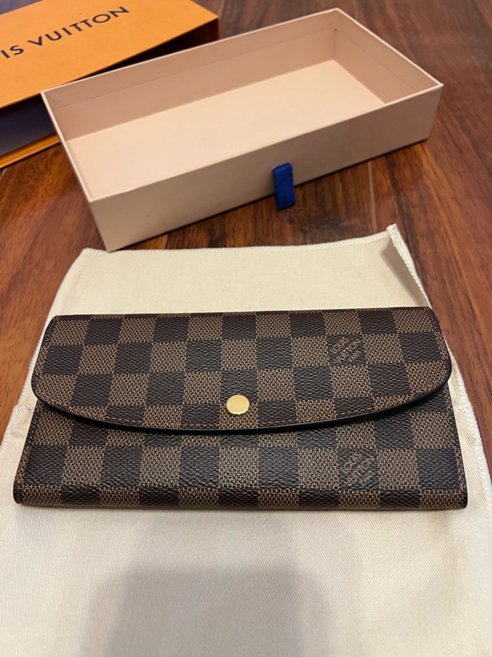 Louis Vuitton Brown Damier Ebene Checkered Continental Wallet